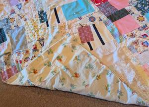 lot 19 image: Colorful Vintage Crazy Quilt