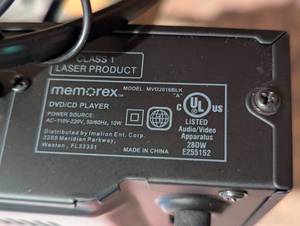 lot 22 image: Memorex DVDCD Player
