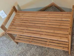 lot 71 image: Wood Shoe Storage Shelf
