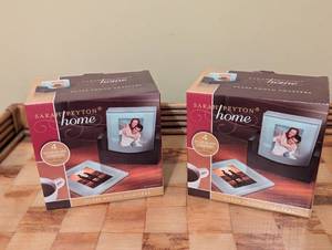 lot 72 image: Decorative Tray and Two Photo Frame Coasters Sets