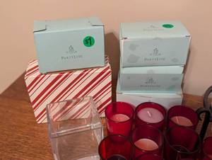 lot 139 image: Assorted Votive Candles and Holders