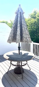 lot 36 image: Stone Patio Table with Umbrella