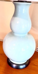 lot 14 image: Pair of Light Blue 30 Table Lamps