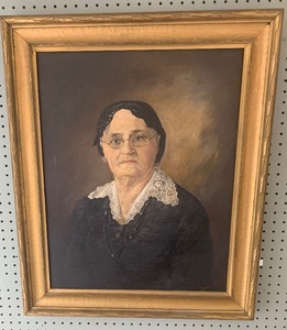 lot 3 image: Vintage Antique S.C. HANSEN Female Canvas Oil Painting