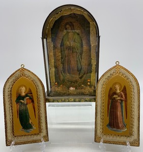 lot 55 image: Vintage Religious Plaques and Shadow Box - FLORENCE, ITALY