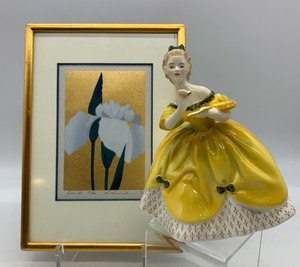 lot 44 image: HAJIME NAMIKI Framed LE Print - Signed  and ROYAL DOULTON The Last Waltz Figurine