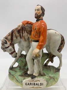 lot 27 image: Vintage STAFFORDSHIRE Porcelain Figurine - Giuseppe Garibaldi with Horse