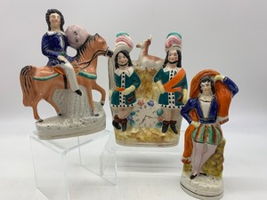 lot 99 image: Vintage STAFFORDSHIRE Figurines - Qty 3
