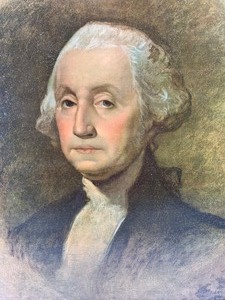 lot 83 image: Vintage Portrait of George Washington Print