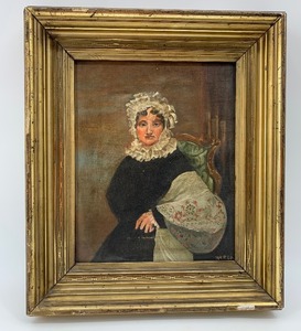 lot 86 image: Vintage Antique Original Oil Painting of a Woman by FRANZ HERDA