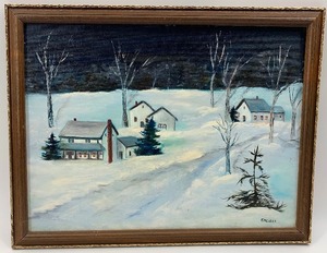 lot 70 image: Vintage Original WINTER Oil Painting by SMEARER