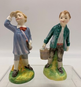 lot 66 image: Vintage ROYAL DOULTON Figurines - Little Boy Blue and Jack - Signed