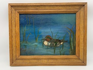 lot 187 image: Rustic Duck Oil Painting by JEAN POULIOT