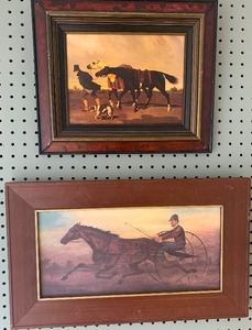 lot 179 image: Vintage Prints including Horse Track Buggy Racing by ALFRED DE DREUX - Qty 2