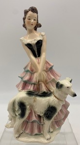 lot 176 image: Vintage Art Deco GOEBEL Figurine - West Germany - Girl with Dog