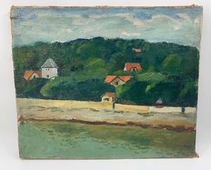 lot 168 image: Vintage Oil Landscape Painting - Unknown Artist - Unframed