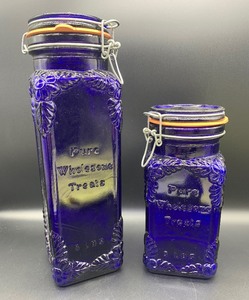 lot 144 image: CROWNFIELD Cobalt Blue Canisters - Set of 2