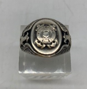 lot 123 image: Vintage STERLiNG SILVER Coast Guard Signet Ring