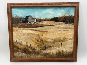 lot 118 image: Large Original Oil FARM SCENE Oil Painting by HANNA RUMINSKY