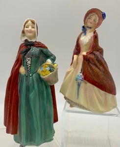 lot 114 image: Vintage ROYAL DOULTON Jean and Paisley Shawl Figurines