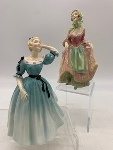 lot 109 image: Vintage ROYAL DOULTON Woman Figurines - Suzette and Celeste