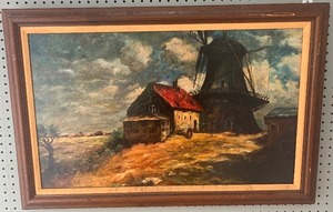 lot 119 image: Large Signed HOLLINGER GOLD MINE Oil Painting