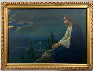 lot 59 image: Vintage 1920s Jesus Christ on Mont of Olives Lithograph by JOSEF AUGUST UNTERSBERGER - GIOVANNI #1
