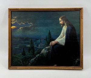 lot 60 image: Vintage 1920s Jesus Christ on Mont of Olives Lithograph by JOSEF AUGUST UNTERSBERGER - GIOVANNI #2
