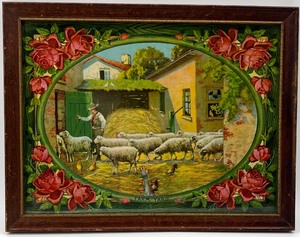 lot 107 image: Antique Lithograph Print FARM YARD by James Lee