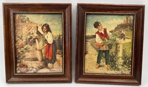 lot 95 image: Pair of Vintage JANE FREEMAN Framed Lithograph Prints