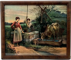 lot 97 image: Vintage Framed Lithograph by JAMES LEE - Love Making