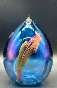 lot 134 image: DOUGLAS BECKER Art Glass Oil Candle Lamp
