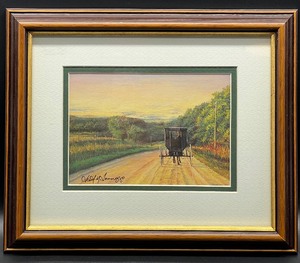 lot 159 image: Local Artist - Original Amish Buggy Painting by Scott IANNAZZO