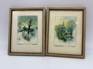 lot 163 image: Vintage Small Framed Pictures by CHESTER DANFORTH - Qty 2