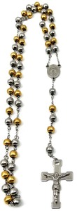 lot 199 image: Catholic Stainless Steel Beaded Rosary
