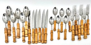 lot 156C image: ROYAL BAMBOO Flatware Set - QTY 24