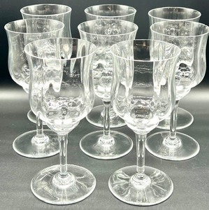 lot 202 image: Vintage BACCARAT Capri Optic Crystal Red Wine Glasses - QTY 8
