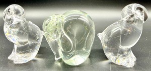 lot 208 image: VILCA Crystal Glass Figure Paperweights -QTY 3