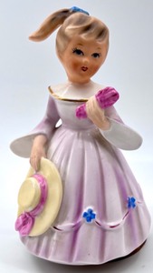 lot 209 image: Vintage 1963 SCHMID BROTHERS Ceramic Girl Figure Music Box