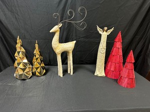 lot 162 image: Holiday Decorations Dcor - Deer Angel and Trees