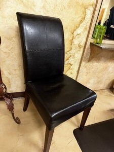 lot 228 image: Black Leather Dining Chair