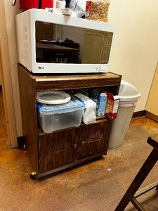 lot 232 image: Microwave with Mircowave Stand