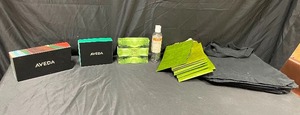 lot 236 image: Variety of Aveda Boxes, Gift Bags, and Canvas Bags - Four large boxes full of the items shown