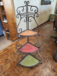 lot 7 image: Albuquerque Spice Corner Shelf - Measuring 15-34 inches W by 47 inches H. Shelf only, Contents not included