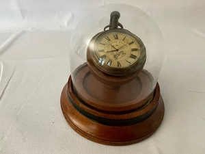 lot 7 image: Quartz Movement Pocket Watch in Display CaseVictorian Dome Clock. Manufactured by Tempus Fugit.