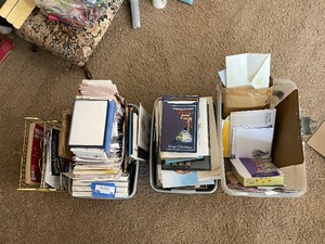 lot 38 image: Variety of Unused Gift Cards, Stationery, and Pens.