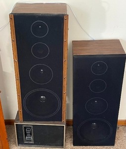 lot 51 image: Pair of Vintage Speakers and Subwoofer.