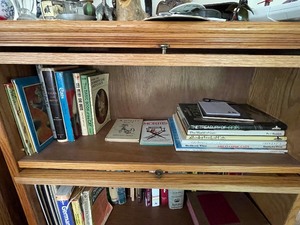 lot 73 image: Cat Books on Shelf as Seen in Photo.