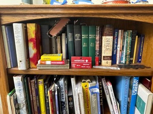 lot 130 image: Top Shelf of Various Books as Seen in Photo.