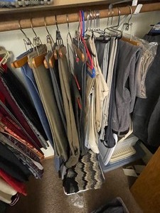 lot 155 image: Collection of Mens Pants Including Hangers. Sizes 36 to 38.
